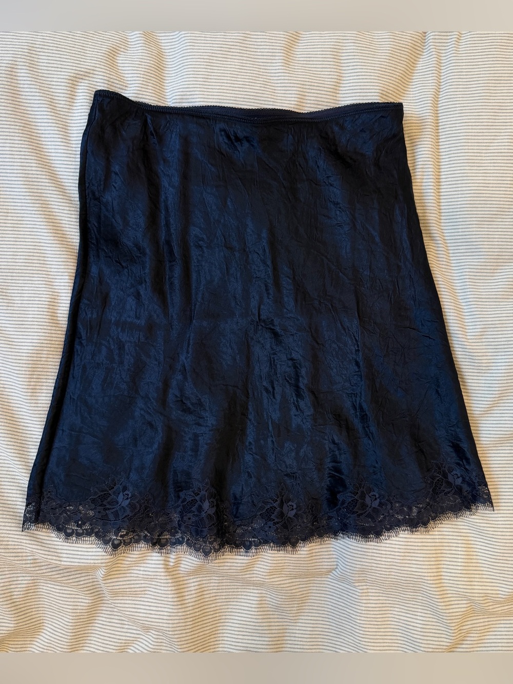J. Crew Navy Slip Skirt with Elastic Waistband